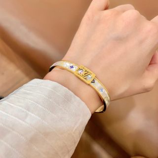 Louis Vuitton Star Blossom Engraved Cuff Bracelet