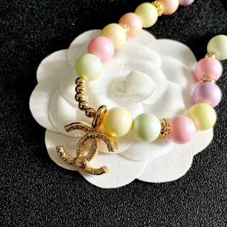 Chanel Rainbow Pearl Charm Necklace