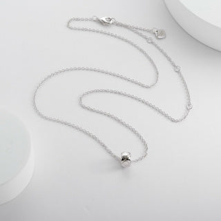 Modern Silver Orb Charm Necklace