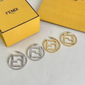 Fendi Aria FF Circle Logo Stud Earrings