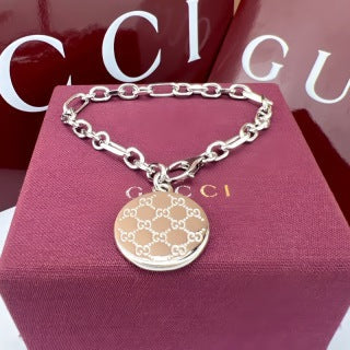 Gucci Interlocking G Monogram Medallion Chain Bracelet