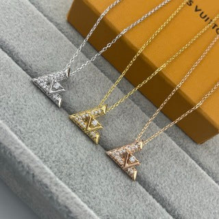 Louis Vuitton Diamond V Geometric Pendant Necklace