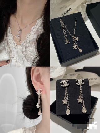 CHANEL Starlit Cascade CC Stud Earrings